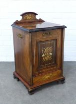 An Edwardian rosewood and marquetry purdonium, 41 x 73 x 41cm