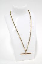 9ct gold chain with a 9ct gold T-bar