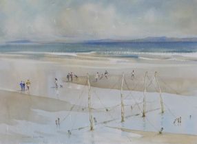 KENNETH ROBERTSON, FINDHORN SANDS, watercolour, signed, framed under glass with a Torrance Gallery