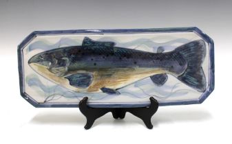 Highland Stoneware handpainted fish platter, 42 x 17cm.