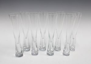 Set of eight champagne flute glasses (8) 25cm high.