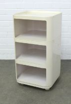 Anna Castelli for Kartell, Componibili three tier cabinet, 38 x 70 x 38cm, top a/f