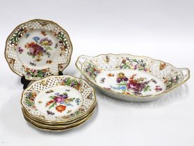 Schumann porcelain basket and set of six small plates (7)