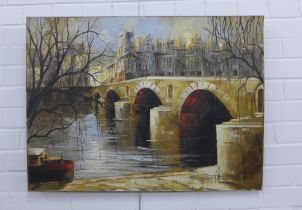 G. DESTINO, untitled River Seine oil on canvas, signed and dated 82, 81 x 60cm