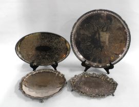 Collection of EPNS and silver plated trays and salvers, 42cm. (4)