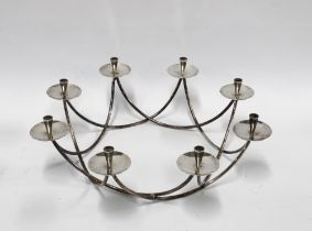 E. Dragsted of Denmark silver plated candelabra, Modernist design, 39cm.