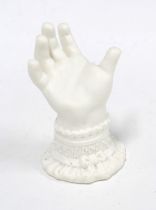 Victorian bisque hand, 9.5cm.