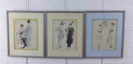B.S 'BUNTIE' HENDERSON, a group of three early 20th century watercolours, signed and dated 1914,