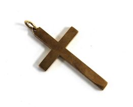 9ct gold crucifix pendant , 4.3cm long,