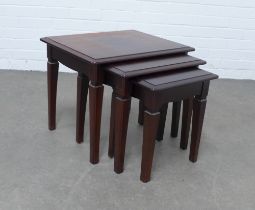 Stag nest of three tables, 55 x 45 x 45cm. (3)