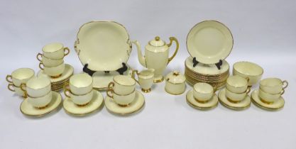 Grosvenor China tea set, cream and gilt (approximately 55 pieces)
