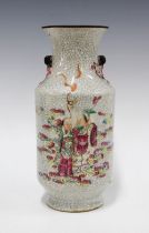 Chinese Guangxu (1875-1908) crackle ground vase, applied with blossom to the shoulder and