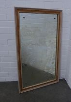 Early to mid 20th century wall mirror, the rectangular plate with an Art Nouveau female pattern,