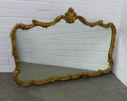 Rococo style gilt framed metal wall mirror, 105 x 68cm.