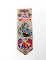 Queen Victoria Golden Jubilee Stevengraph bookmark, 21cm long