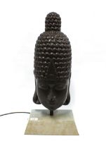 Thai style buddha head table lamp, on plinth base, 61cm high