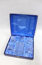 Edinburgh Crystal Bank of Scotland Tercentenary whisky tumblers and spirit decanter with stopper,