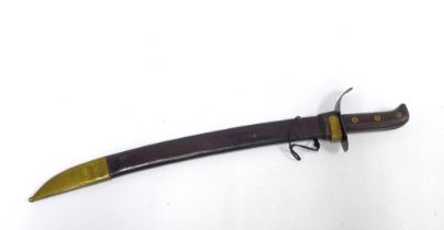 Hembrug bayonet in leather and brass scabbard, 64cm