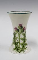 Wemyss vase painted with thistles pattern, impressed WEMYSS mark, 10 x 16cm.