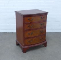 Reproduction bow front chest of drawers, 52 x 72 x 41cm.