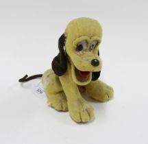 Vintage Disney Pluto stuffed toy, early production with signs of wear, 20cm high