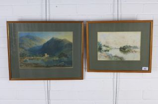 UNTITLED watercolour of a highland loch together with another unsigned watercolour, (2)