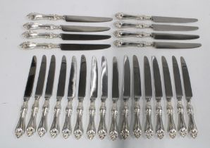 Twenty Four Sheffield silver handled knives (24)