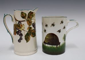 Griselda Hill Pottery bees & skep hive jug and a Griselda Hill blackberries pattern jug (2) 18 x