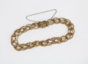 Gold fancy link bracelet, clasp stamped 10k