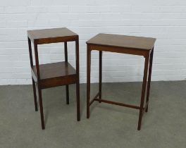 Georgian mahogany two tier side table and another, 34 x 77 x 34cm. (2)