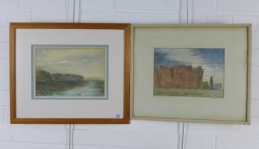 PIAZZI SMYTH, pair of watercolours to include Cliffs old man of Hoy and Coastline Eastward of Cape