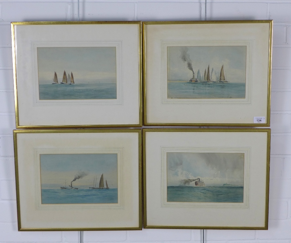 Four watercolours, by the same hand, one signed Saffron, an Aberdeen artist. Two with Aberdeen - Image 2 of 2