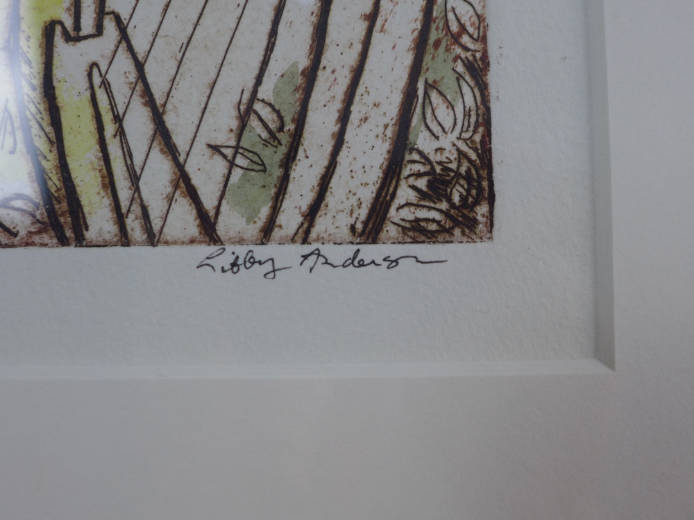 LIBBY ANDERSON, D.A (CONTEMPORARY) THE LEFT HANDED VIOLINIST, copperplate etching, signed and - Image 3 of 3