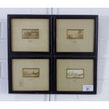 WILLIAM HAVELL (1782-1857) group of four small watercolours, individually framed under glass and