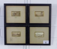 WILLIAM HAVELL (1782-1857) group of four small watercolours, individually framed under glass and