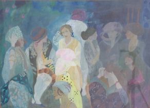 BRENDA LENAGHAN DA RSW (SCOTTISH 1941 - 2020) DANCERS IN BAKST COSTUME I, gouache, signed lower left