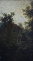 18TH CENTURY DUTCH SCHOOL, untitled oil mn board of a rural dwelling, apparently unsigned, framed,