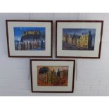 MICHAEL MCVEIGH (SCOTTISH b1957) set of three Edinburgh prints, to include State Visit, framed under