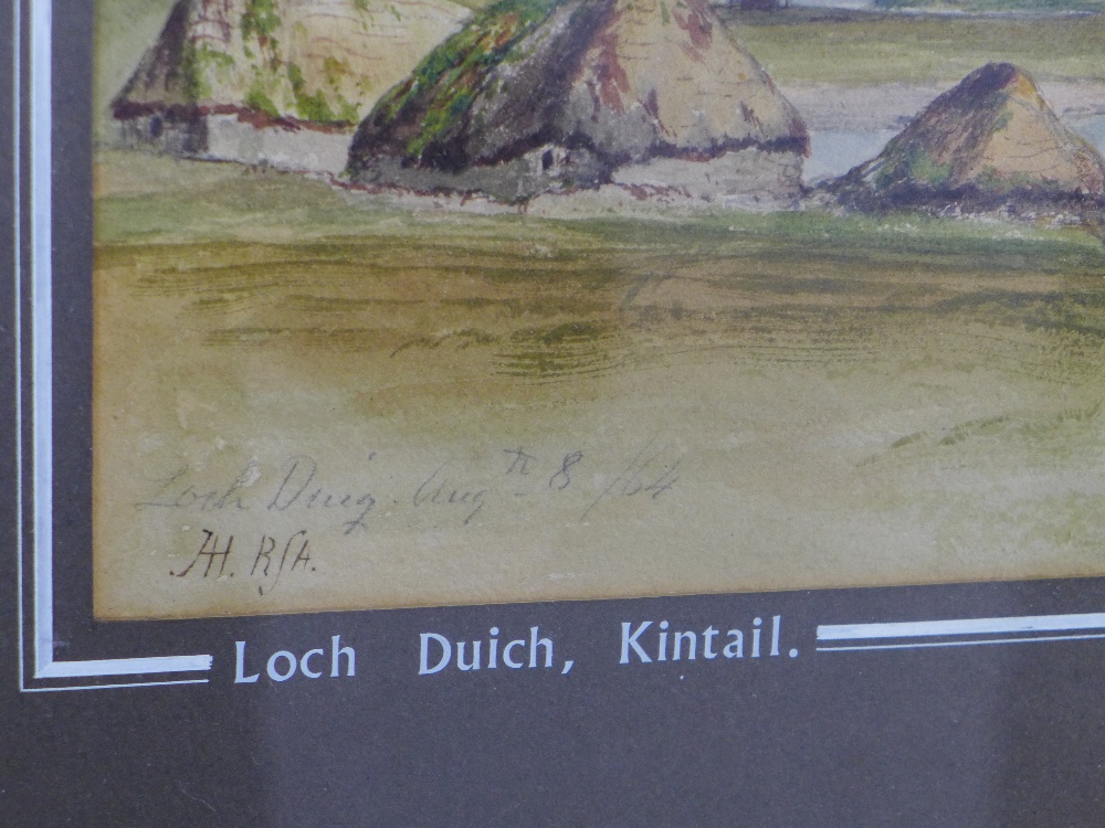 FREDERICK HENRY HENSHAW RSA (1807-1891) LOCH DUICH, KINTAIL, watercolour, signed with initials, - Image 3 of 3