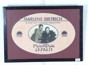 MARLENE DIETRICH - SHANGHAI EXPRESS, black and white photograph, framed and inscribed verso