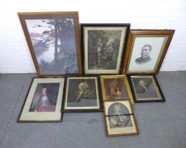 Quantity of framed prints, (a lot)