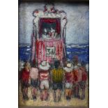 GEOFFREY JOHN ROPER (SCOTTISH b1942) PUNCH AND JUDY, oil on board, framed with Edinburgh Gallery