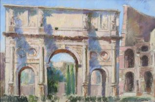 JAMES HORTON RCA, RBA (BRITISH. b.1948-) ARCH OF CONSTANTINE, ROME, signed pastel, framed under