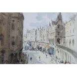 PETER CECIL KNOX (ENGLISH b.1942) VICTORIA STREET, EDINBURGH, watercolour, signed and titled, framed