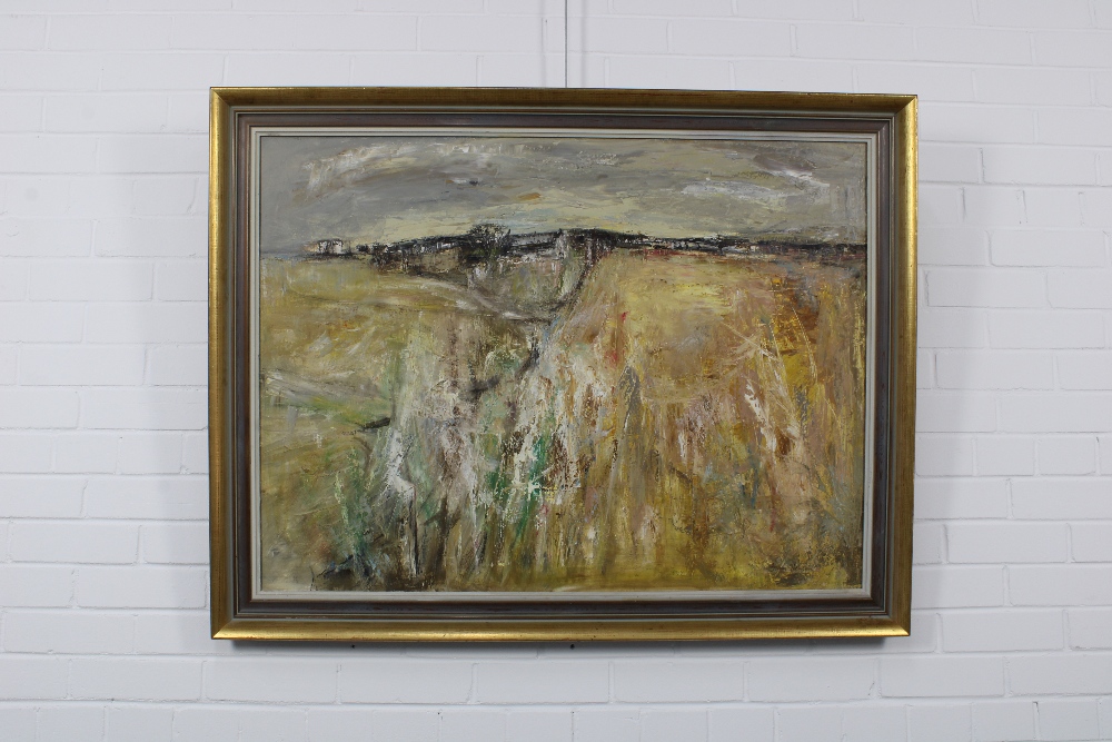 JOAN RENTON R.S.W., S.S.A., S.S.W.A. (SCOTTISH 1935-) Untitled landscape oil on canvas, signed - Image 2 of 4