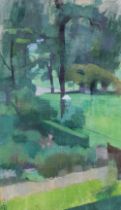 ERIC DOBSON (1923-1992) GREEN PARK LANDSCAPE, oil on canvas, signed with initials, framed with labe