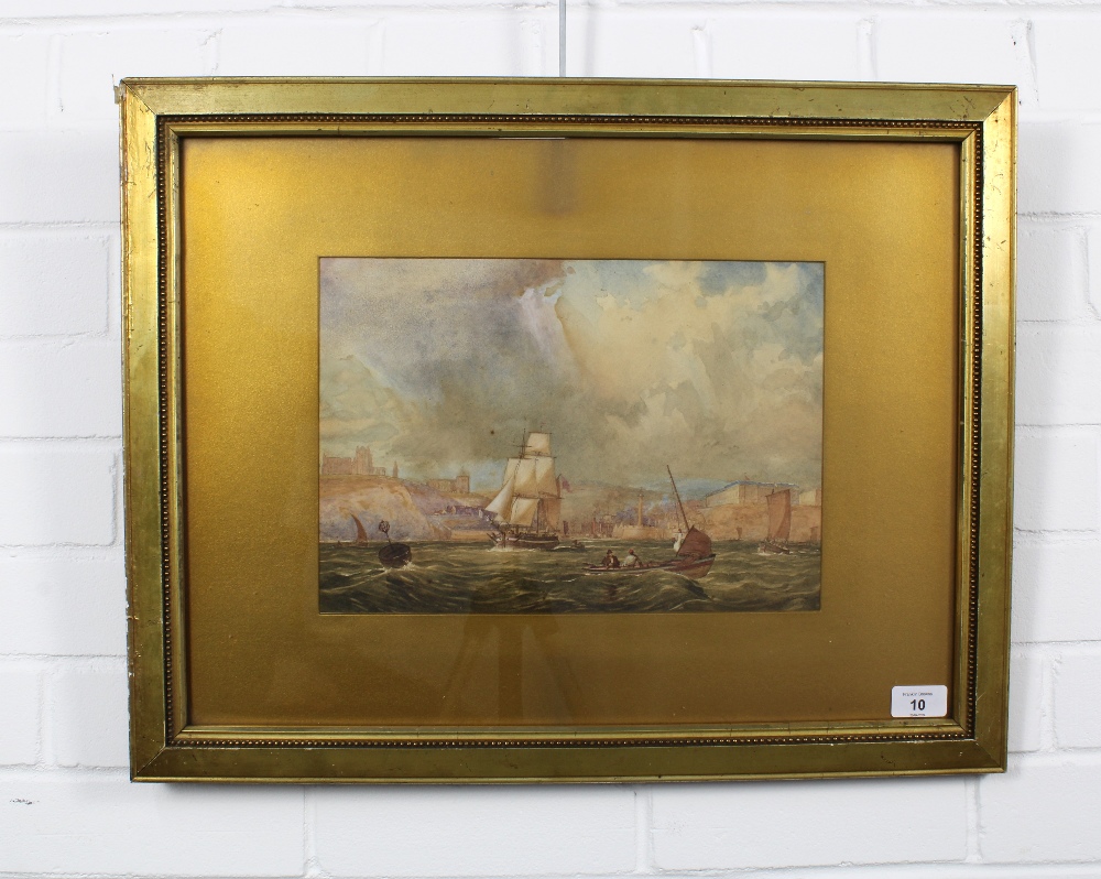EDWIN COCKBURN (British c1814-1873) WHITBY, signed watercolour, framed under glass and labelled - Image 2 of 6