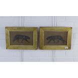 A companion pair sketches of Panthers, one inscribed Amsterdam and dated indistinctly, framed