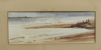 JOHN BLAIR (SCOTTISH 1850-1934) THE COMING STORM, watercolour, signed and titled, framed under