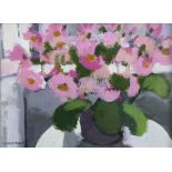 IRENE LESLIE MAIN, (Scottish b.1959) POSY IN PINK, mixed media, signed lower left and framed under